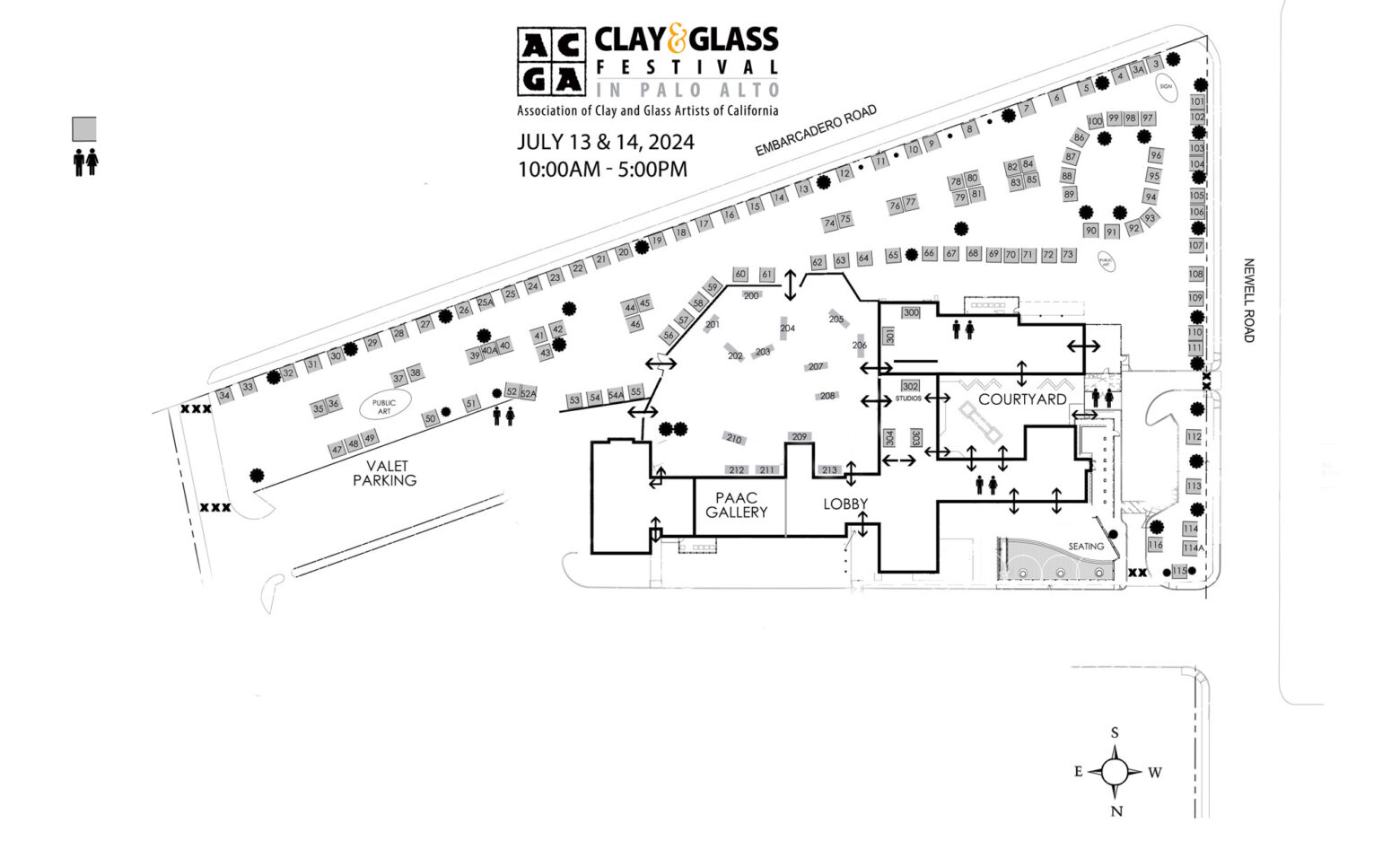 Clay and Glass Festival Booth Map 2024