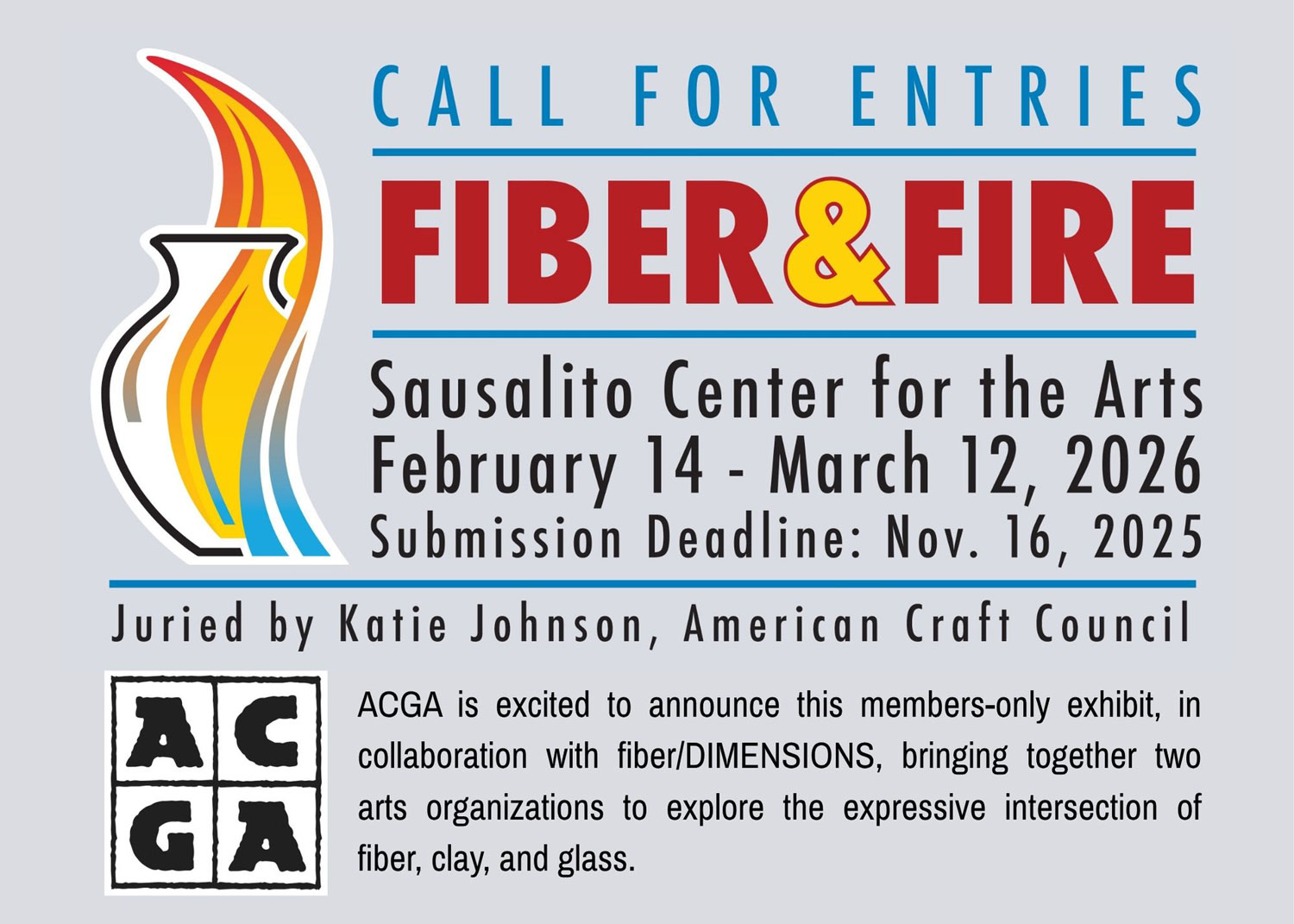 ACGA Fiber and Fire Call for Entries