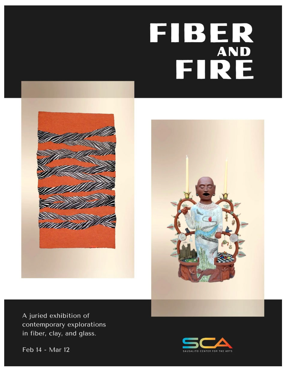 Fiber and Fire exhibit at Sausalito Center for the Arts